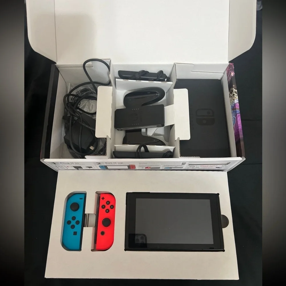 Nintendo Switch w/ Neon Blue & Neon Red Joy-Con + Mario Kart 8 Deluxe